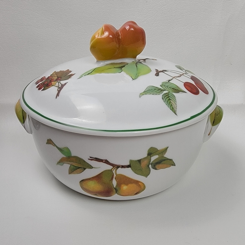Vintage 1986 Royal Worcester Evesham Vale Porcelain Serving Dish with Lid | Oven